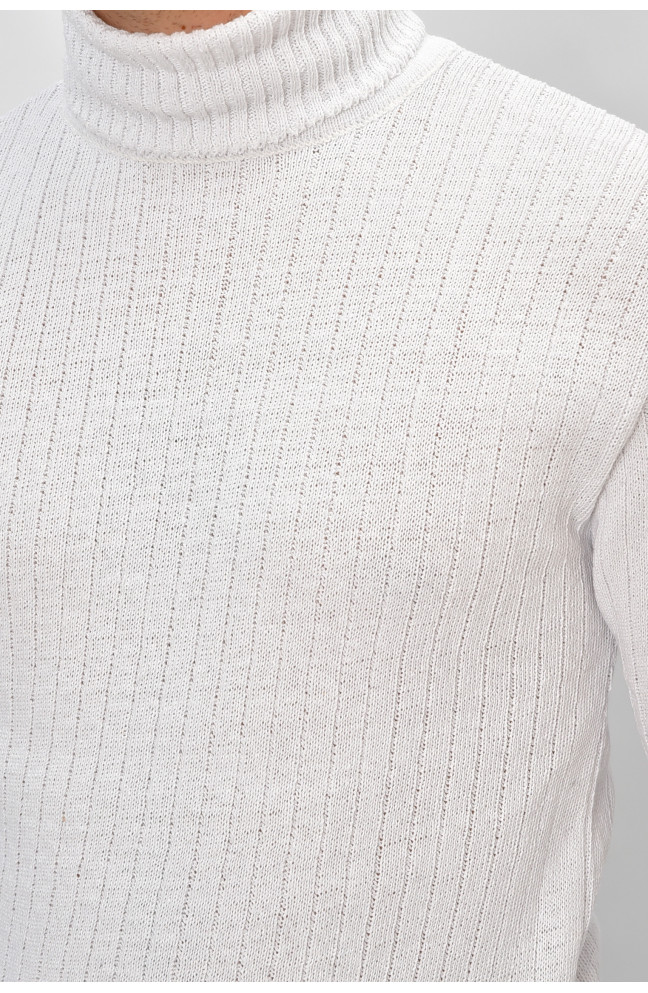 Гольф мужской однотонный акрил белого цвета 207920L