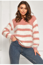 Свитер женский травка розового цвета 207941L