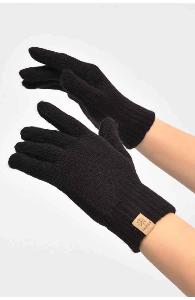 Перчатки женские трикотажные черного цвета 208008L