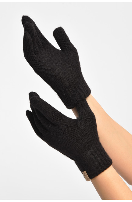 Перчатки женские трикотажные черного цвета 208008L
