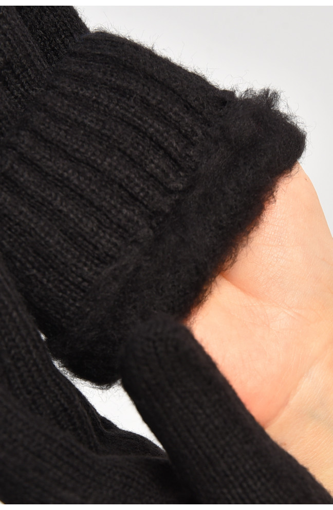 Перчатки женские трикотажные черного цвета 208008L