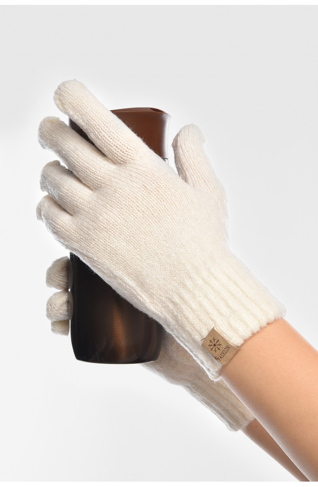 Перчатки женские трикотажные белого цвета 208012L