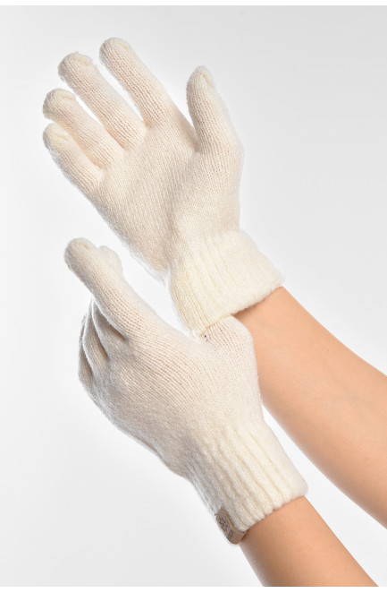 Перчатки женские трикотажные белого цвета 208012L
