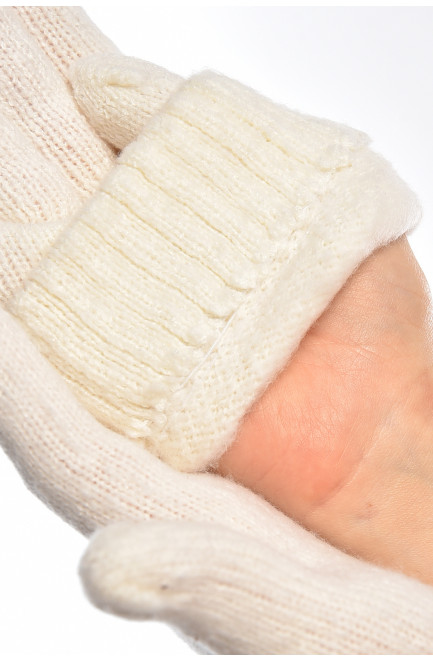 Перчатки женские трикотажные белого цвета 208012L