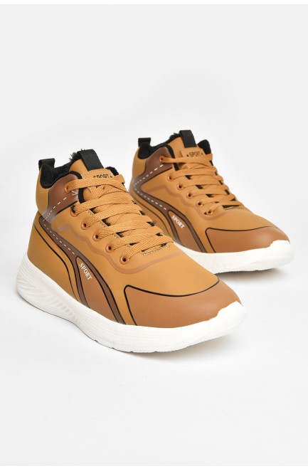 Кроссовки мужские светло-коричневого цвета на меху 208030L