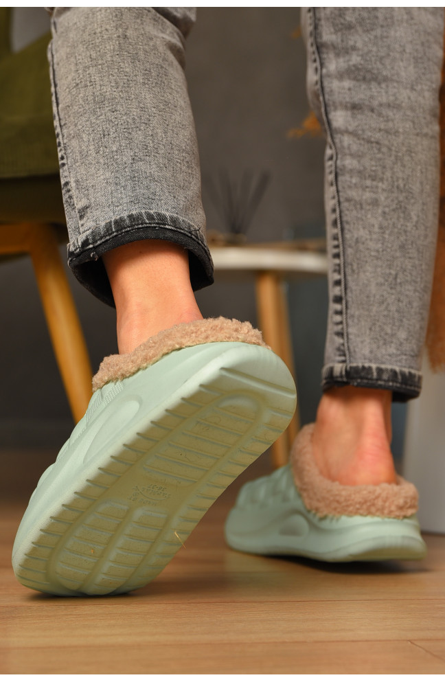 Галоши без задника утепленные мятного цвета 208033L