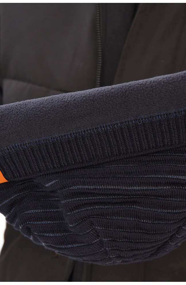 Шапка мужская на флисе темно-синего цвета 208107L