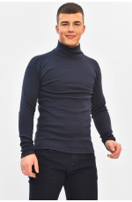 Гольф мужской однотонный на флисе тёмно-синего цвета 208133L