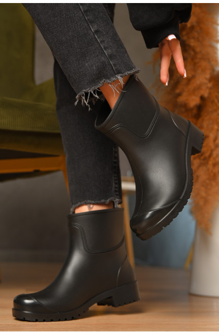 Сапоги резиновые низкие женские черного цвета 208159L