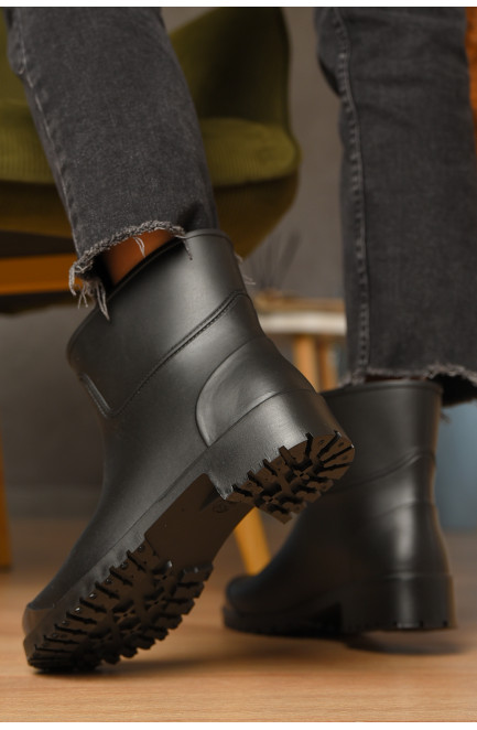 Сапоги резиновые низкие женские черного цвета 208159L