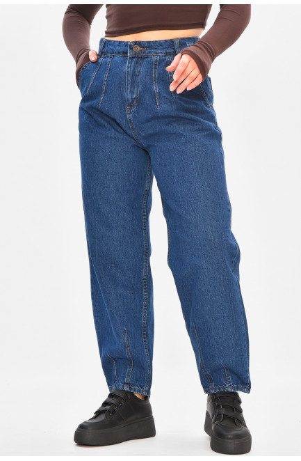 Джинсы женские однотонные синего цвета 208160L