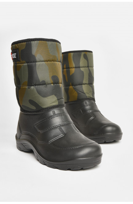 Дутики мужские пена на  меху черного цвета 208206L