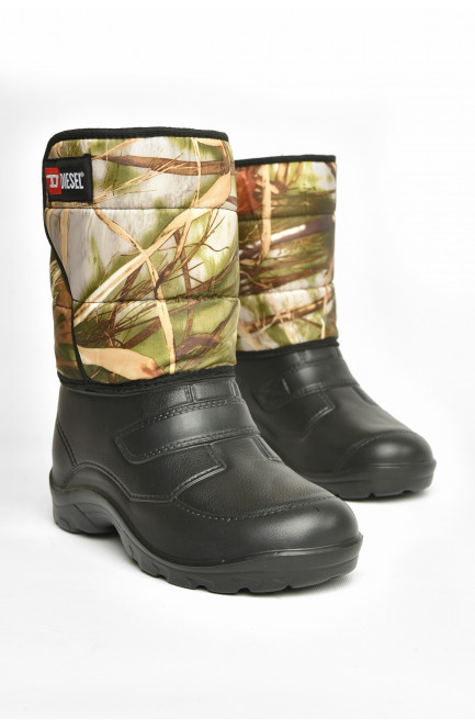 Дутики мужские пена на  меху черного цвета 208207L