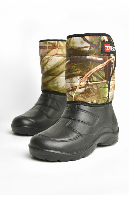 Дутики мужские пена на  меху черного цвета 208207L