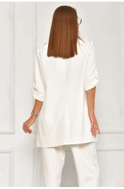 Пиджак женский однотонный белого цвета 208210L