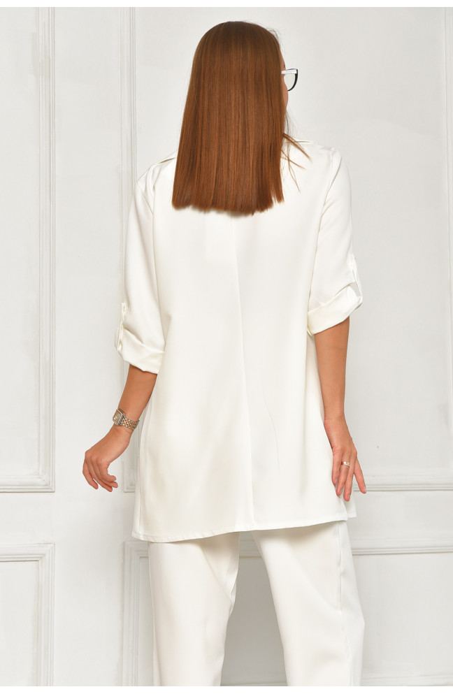Пиджак женский однотонный белого цвета 208210L