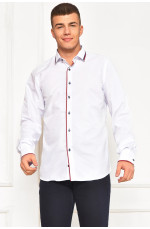 Рубашка мужская однотонная белого цвета 208285L