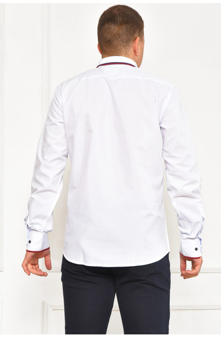 Рубашка мужская однотонная белого цвета 208285L