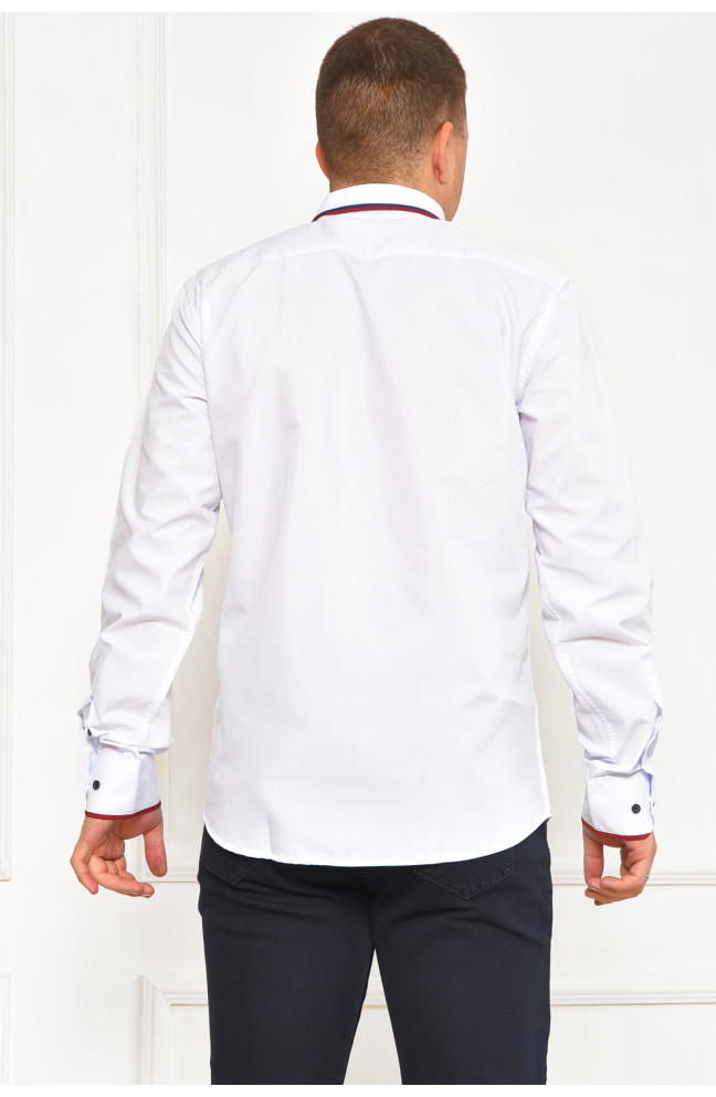 Рубашка мужская однотонная белого цвета 208285L
