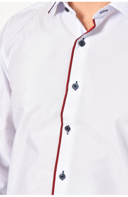 Рубашка мужская однотонная белого цвета 208285L