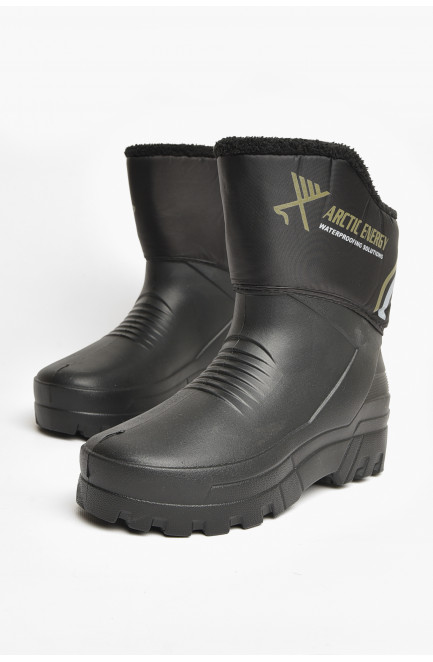 Сапоги мужские пена на меху черного цвета 208299L