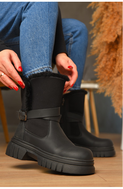 Ботинки женские зимние черного цвета 208455L