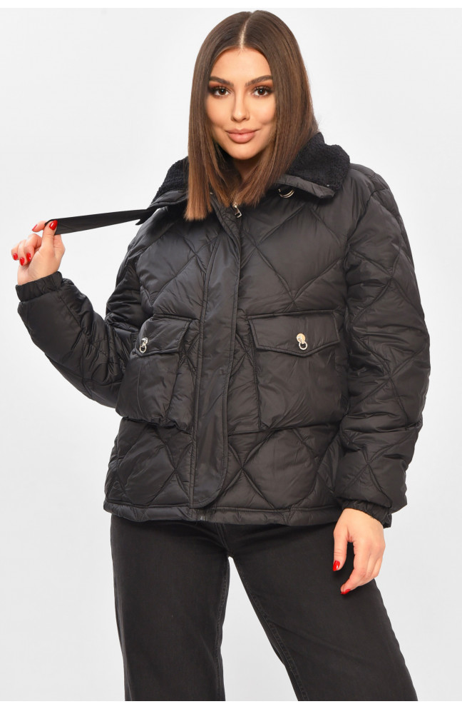 Куртка женская демисезонная черного цвета 208558L