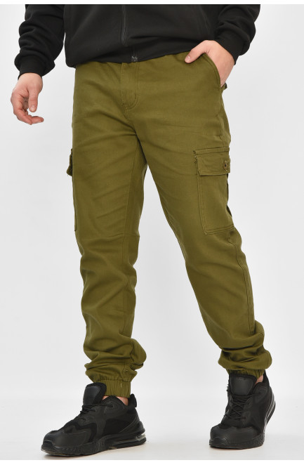 Джинсы мужские однотонные цвета хаки 208585L