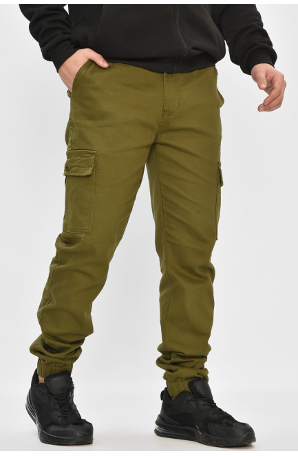 Джинсы мужские однотонные цвета хаки 208585L