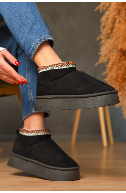 Угги женские на меху черного цвета 208745L
