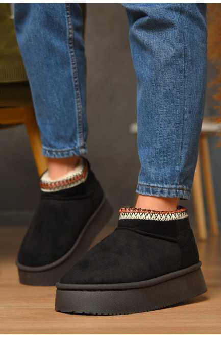 Угги женские на меху черного цвета 208745L