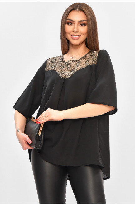 Блуза женская черного цвета с принтом 208787L
