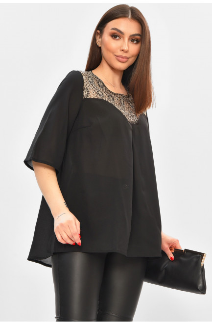 Блуза женская черного цвета с принтом 208787L