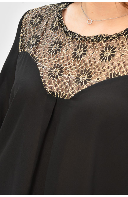 Блуза женская черного цвета с принтом 208787L