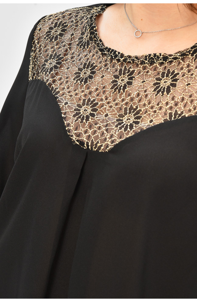 Блуза женская черного цвета с принтом 208787L