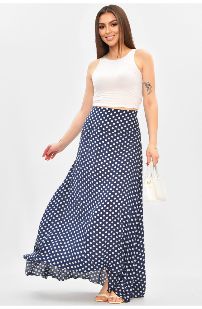 Юбка женская тёмно-синего цвета с принтом 208813L