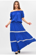 Платье женское полубатальное синего цвета 208826L