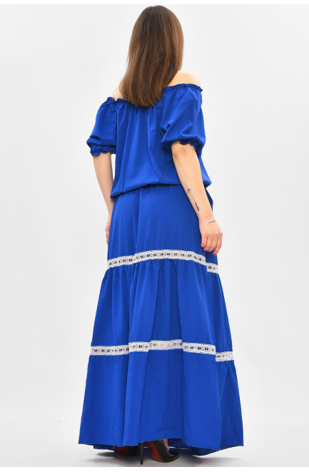 Платье женское полубатальное синего цвета 208826L