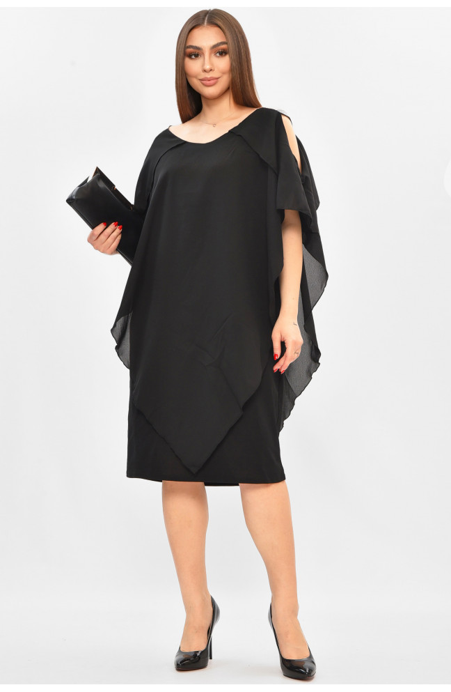 Платье женское полубатальное черного цвета 208828L