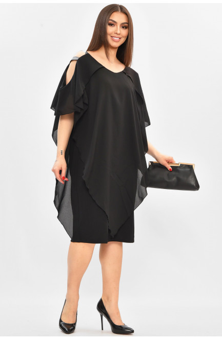 Платье женское полубатальное черного цвета 208828L