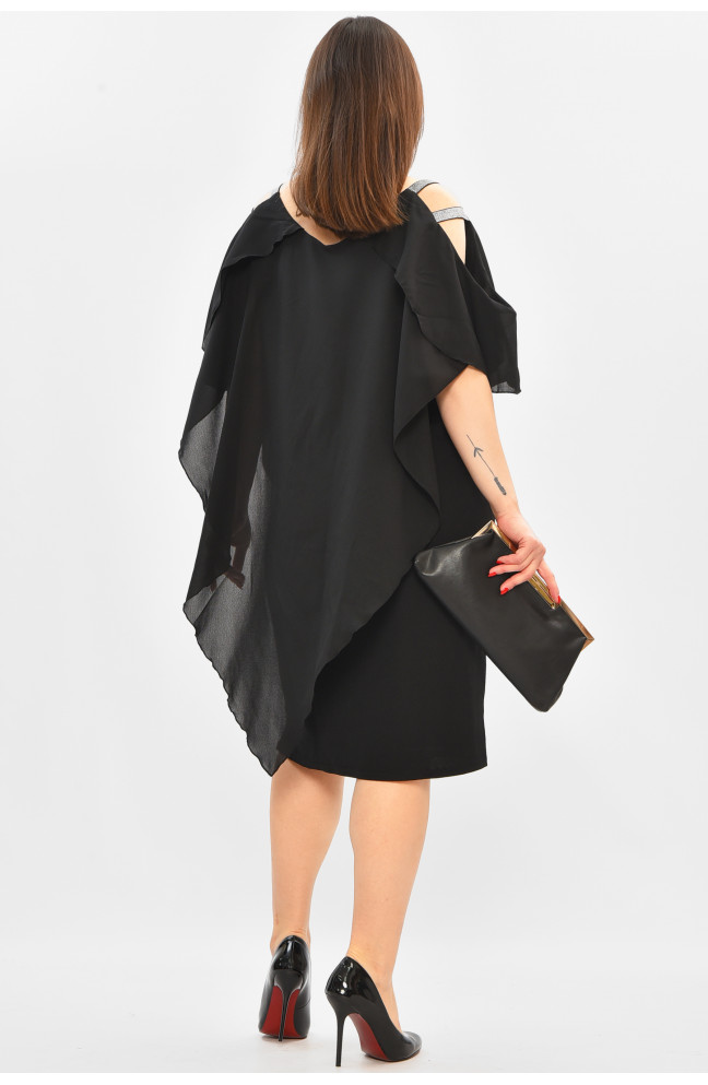 Платье женское полубатальное черного цвета 208828L