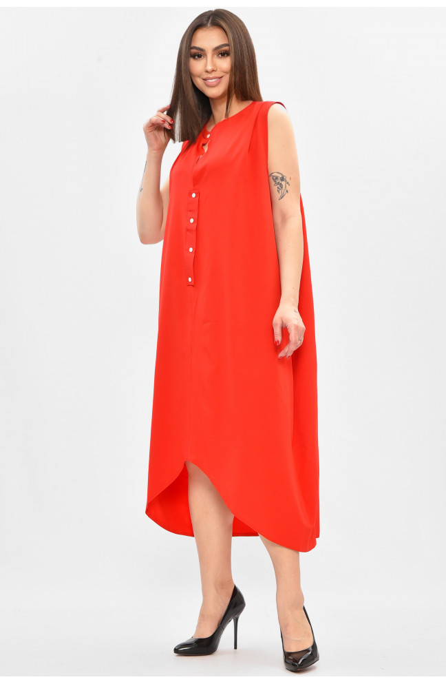 Платье женское полубатальные красного цвета 208831L