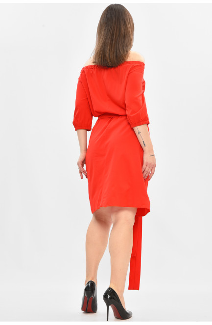 Платье женское однотонное красного цвета 208836L