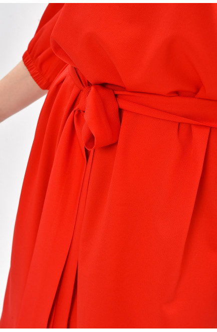 Платье женское однотонное красного цвета 208836L
