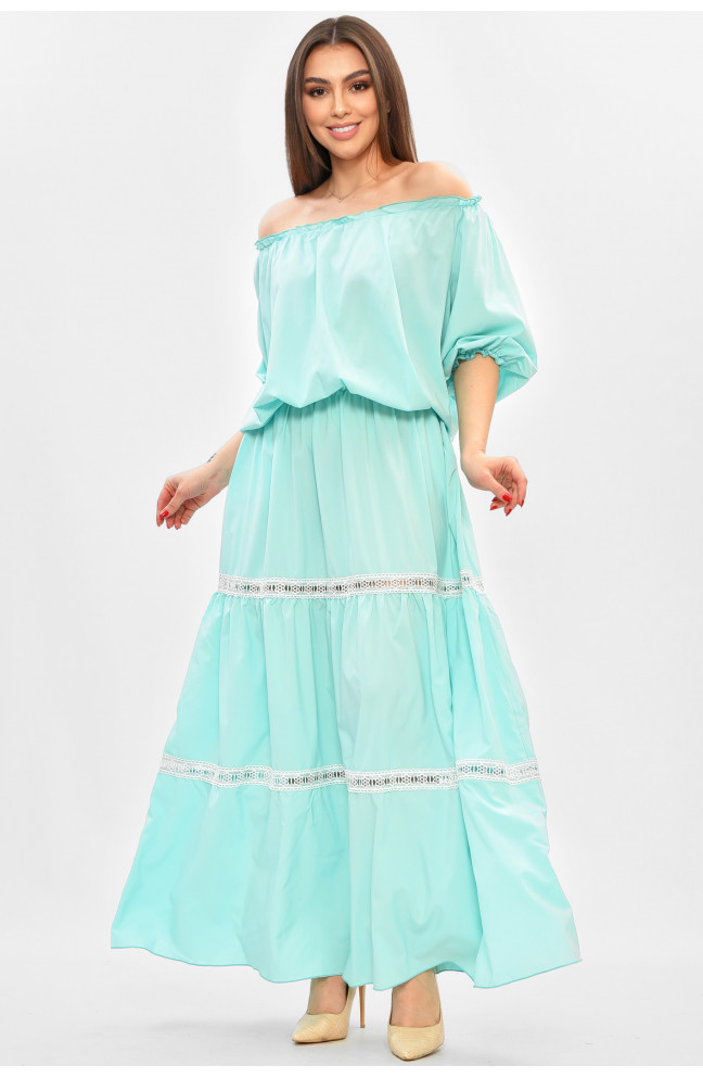 Платье женское полубатальное мятного цвета 208838L