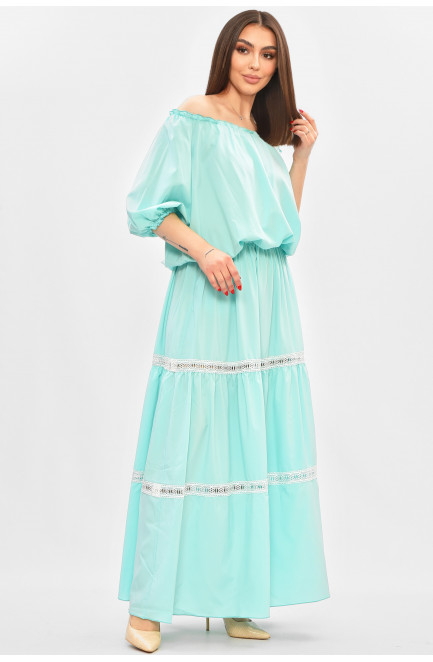 Платье женское полубатальное мятного цвета 208838L