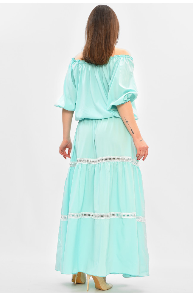 Платье женское полубатальное мятного цвета 208838L