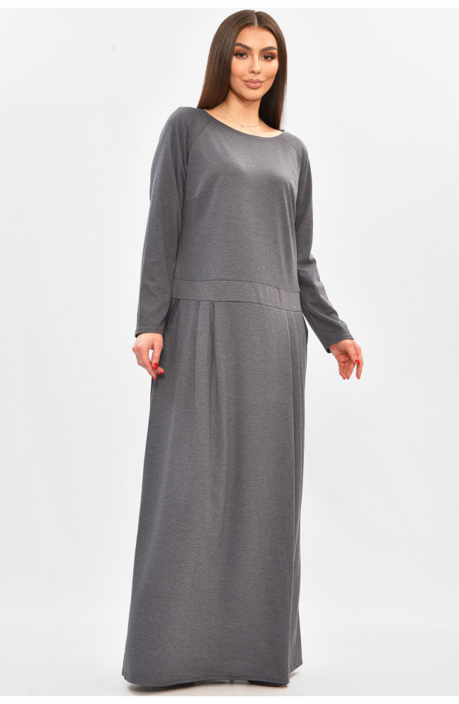 Платье женское полубатальное тёмно-серого цвета 208839L