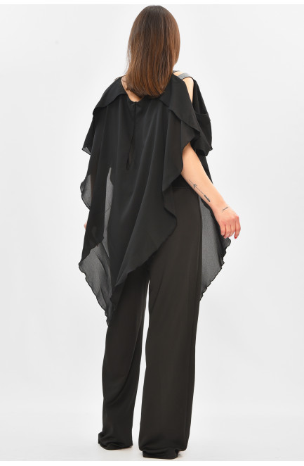 Комбинезон женский полубатальный черного цвета 208840L