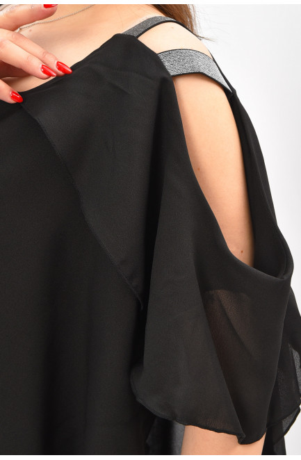 Комбинезон женский полубатальный черного цвета 208840L